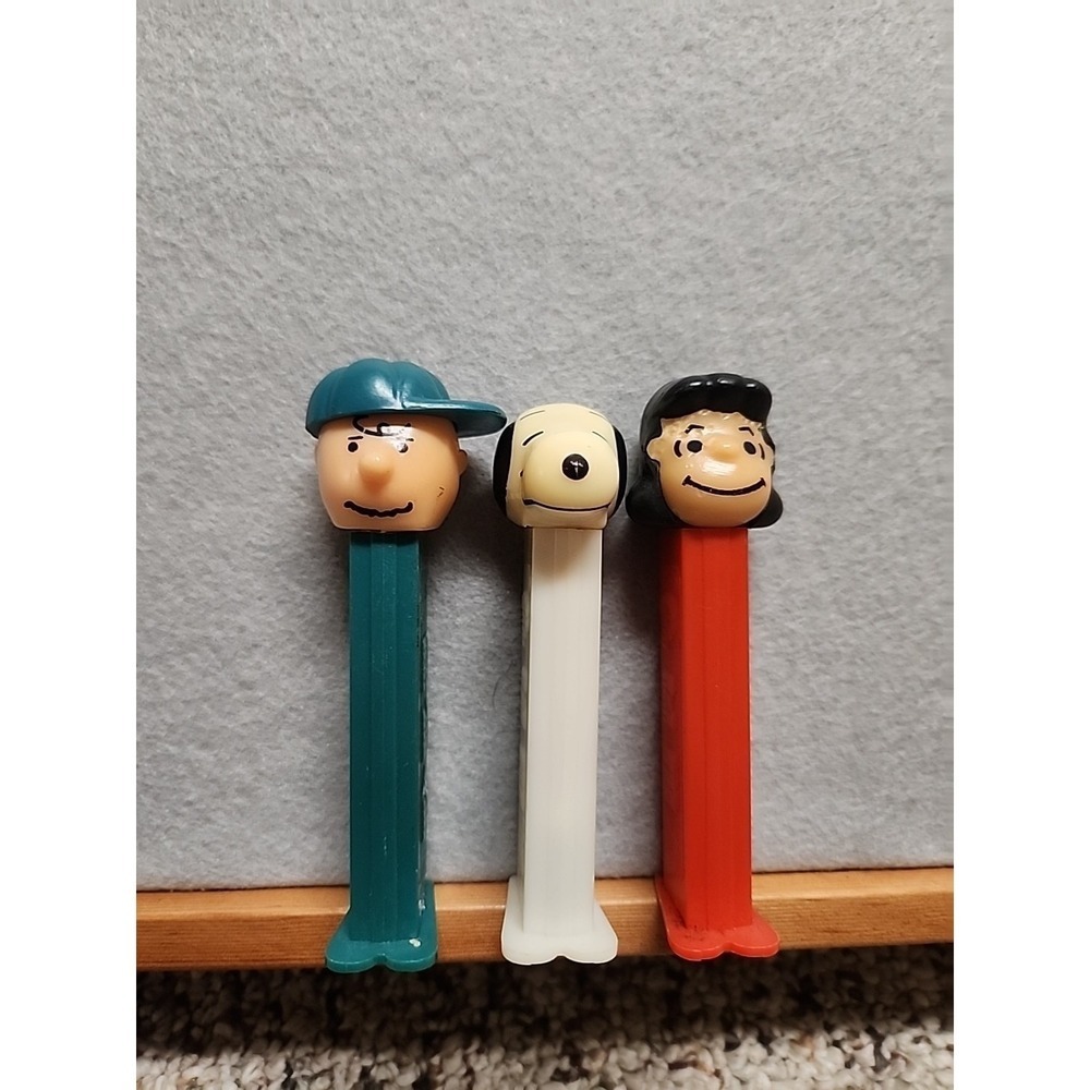 Vintage 90s Charlie Brown PEZ Dispensers Lot of 3 Charlie, Snoopy, And Lucy